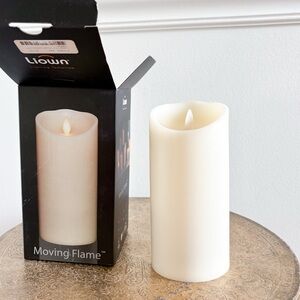 Liown Moving Flame 3.5″ x 7” Pillar Candle Ivory